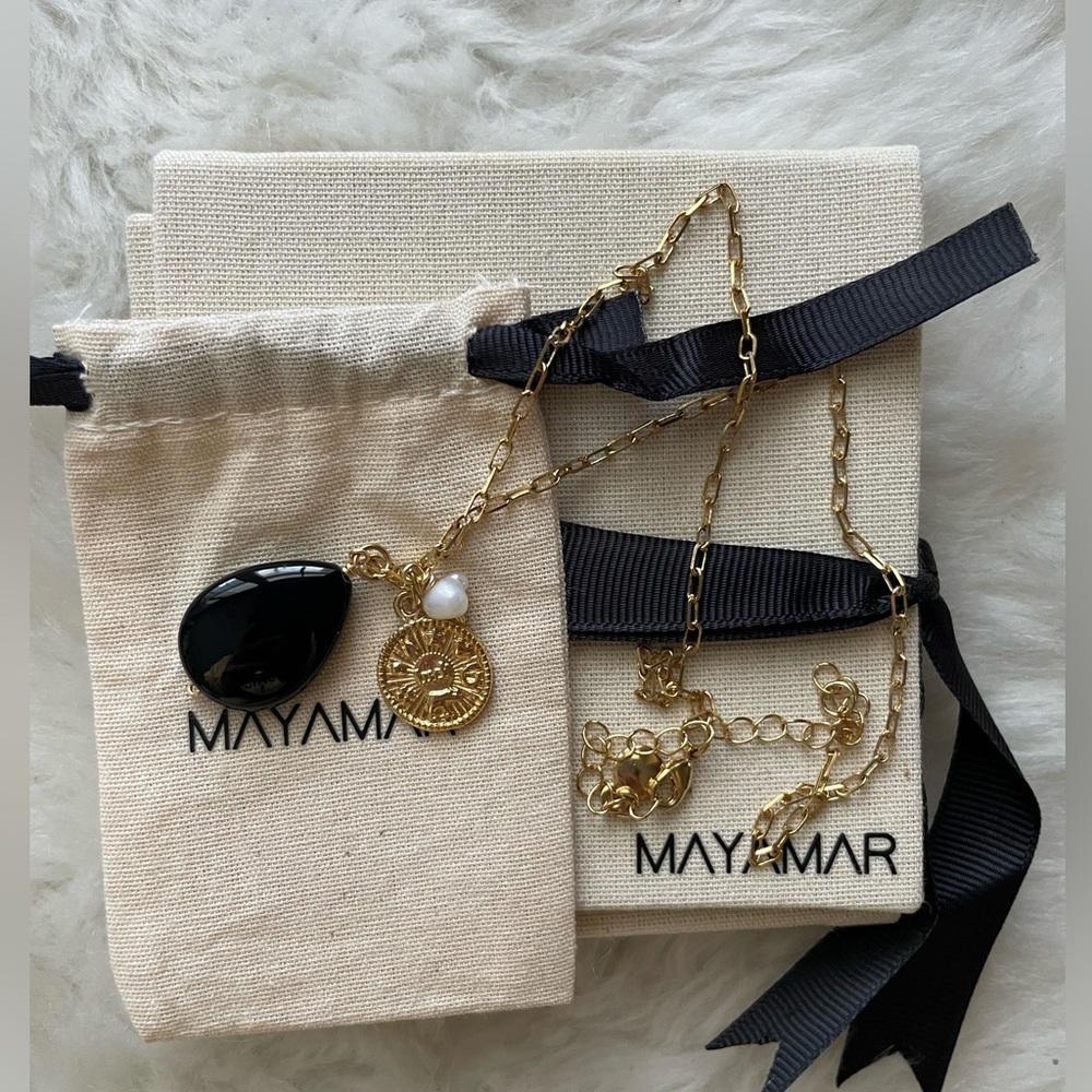New! Mayamar Black and Gold Necklace